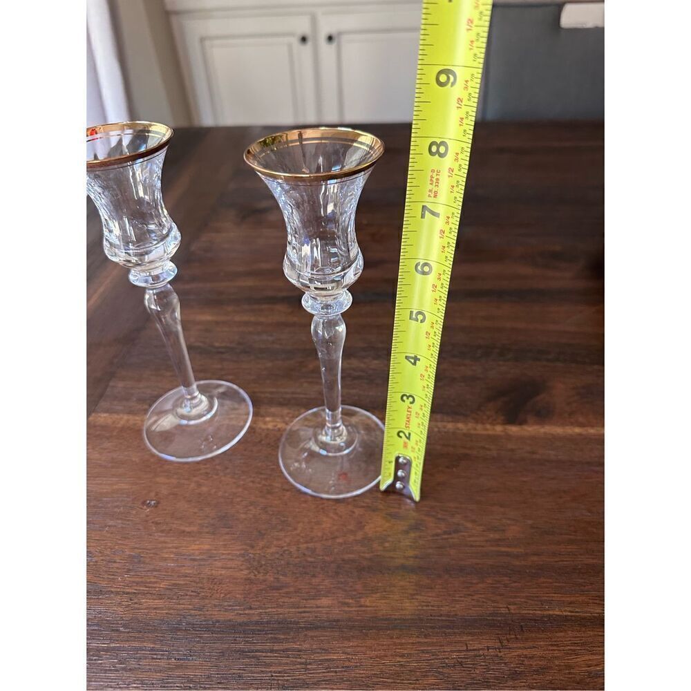 Mikasa Jamestown Gold Rimmed crystal candlesticks